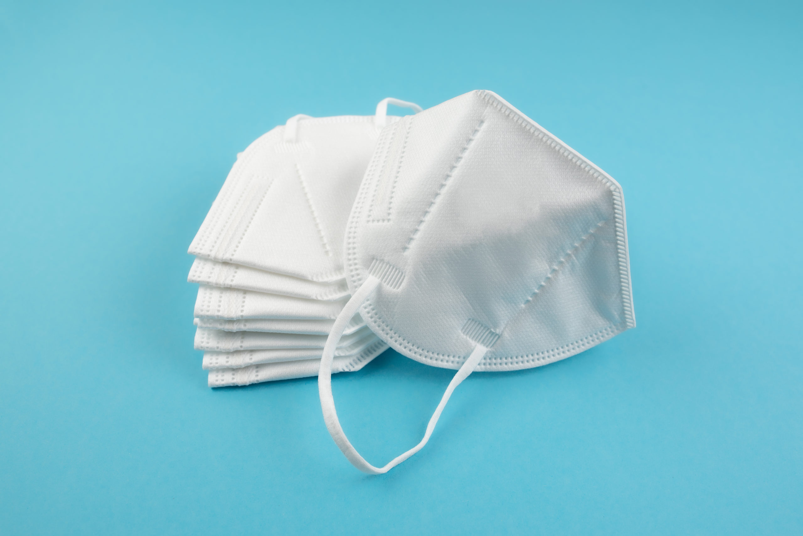 stack of FFP2 or N95 respirator face masks